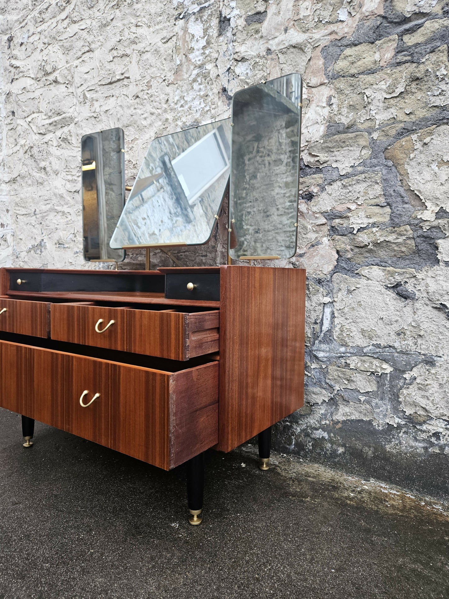 G Plan Teak Dressing Table: Librenza Range Mid-Century Modern Five-Drawer Chest