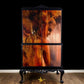 Art Deco Upcycled Queen Anne Cocktail Cabinet: Black Gin Bar Drinks Cabinet