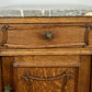 Bedside Table Antique French Marble Top Oak Cabinet Carved Cupboard LOT 6394
