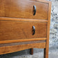 Vintage Oak Chest of Drawers: Mid-Century Modern Tallboy Cabinet Two Drawer