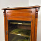 Edwardian Walnut Sheet Music Cabinet with Glass Door & Velvet-Lined Shelves