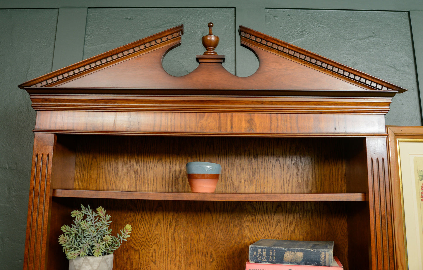 Georgian Style Open Fronted Bookcase Display Cabinet - Mahogany