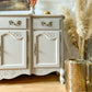 Vintage Queen Anne Sideboard Large, Carved Details, Neutral, Paint Wash - MADE TO ORDER