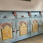 Blue hand painted vintage Sideboard /indian Sideboard