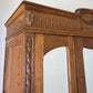 Wardrobe Antique French Oak Two Door Mirrored Carved Armoire Cabinet LOT 6097