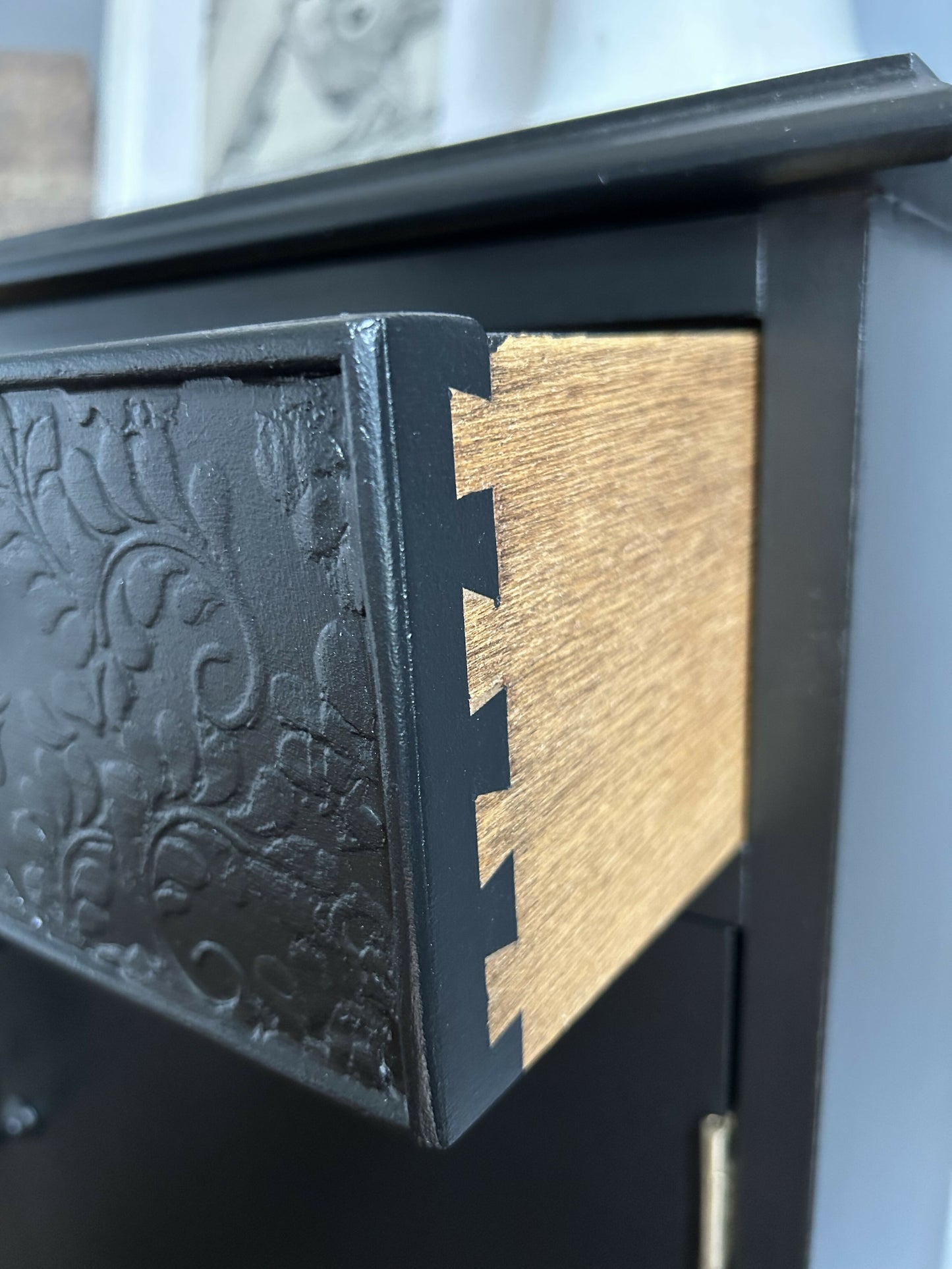 Elegantly restyled Black Sideboard/occasional drawer unit