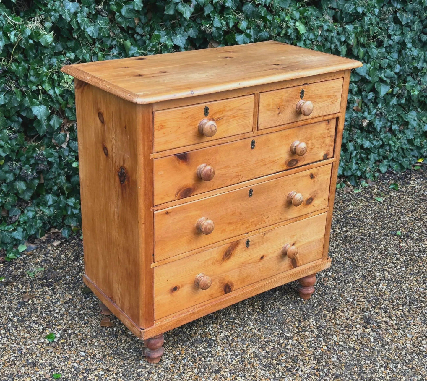 Vintage Victorian Tall Pine Chest Of Drawers