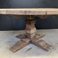 Large Round Bleached Oak Farmhouse Dining Table