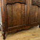 Wardrobe Antique French Louis XVI Style Oak Two Door Carved Armoire LOT 6464