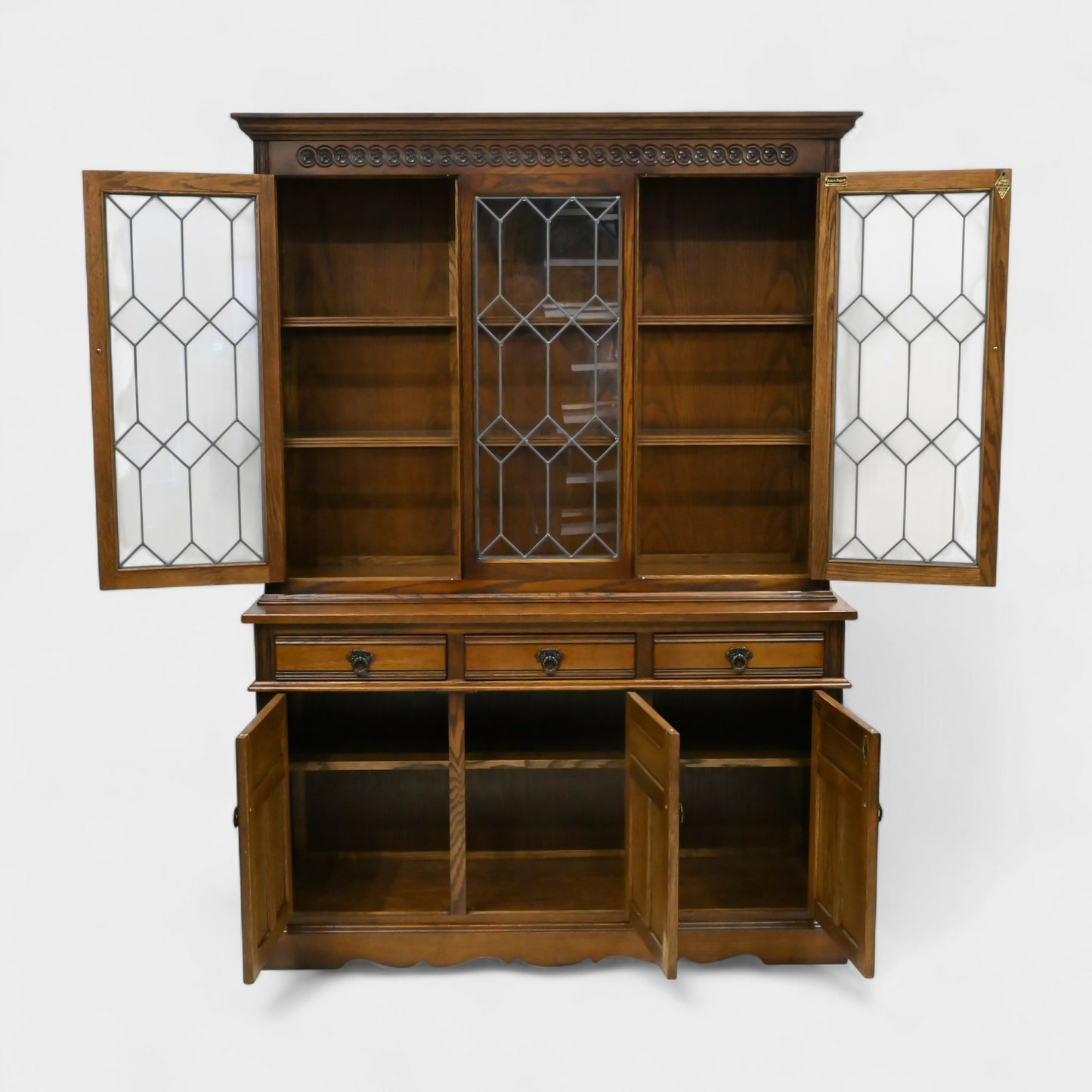 Old Charm Display Cabinet Sideboard Light Oak Finish Cupboards FREE UK Delivery. SBR10800/0608E
