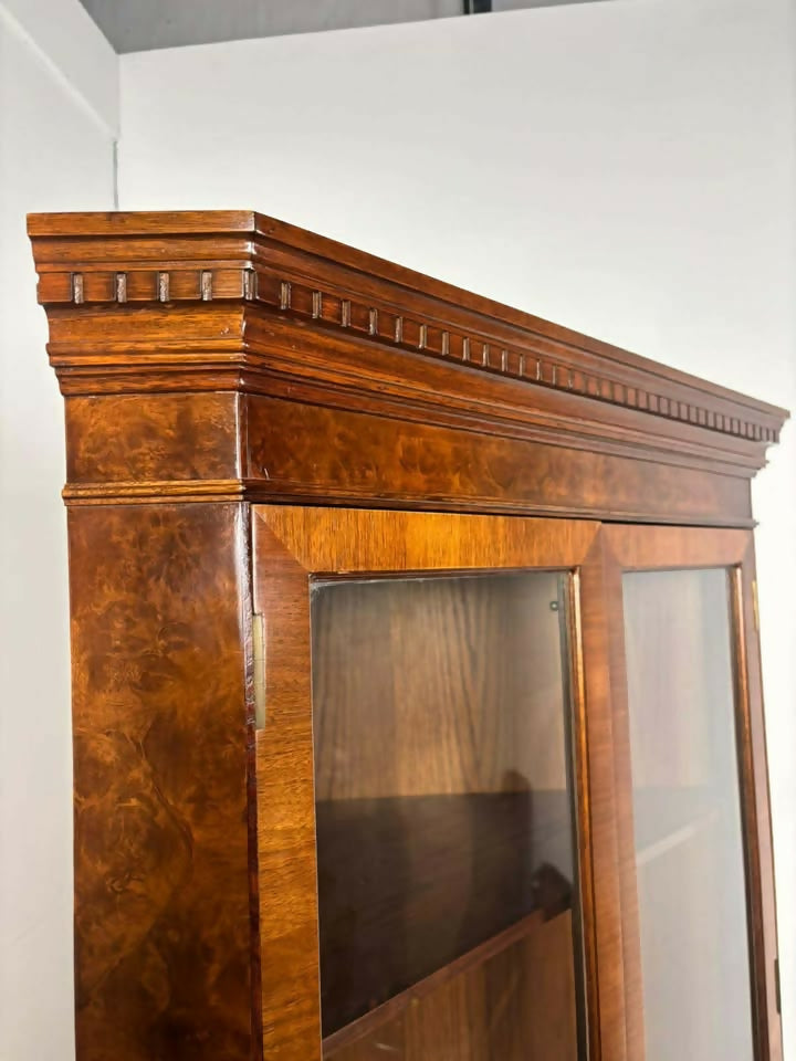 Reproduction Burr Walnut Corner Cabinet