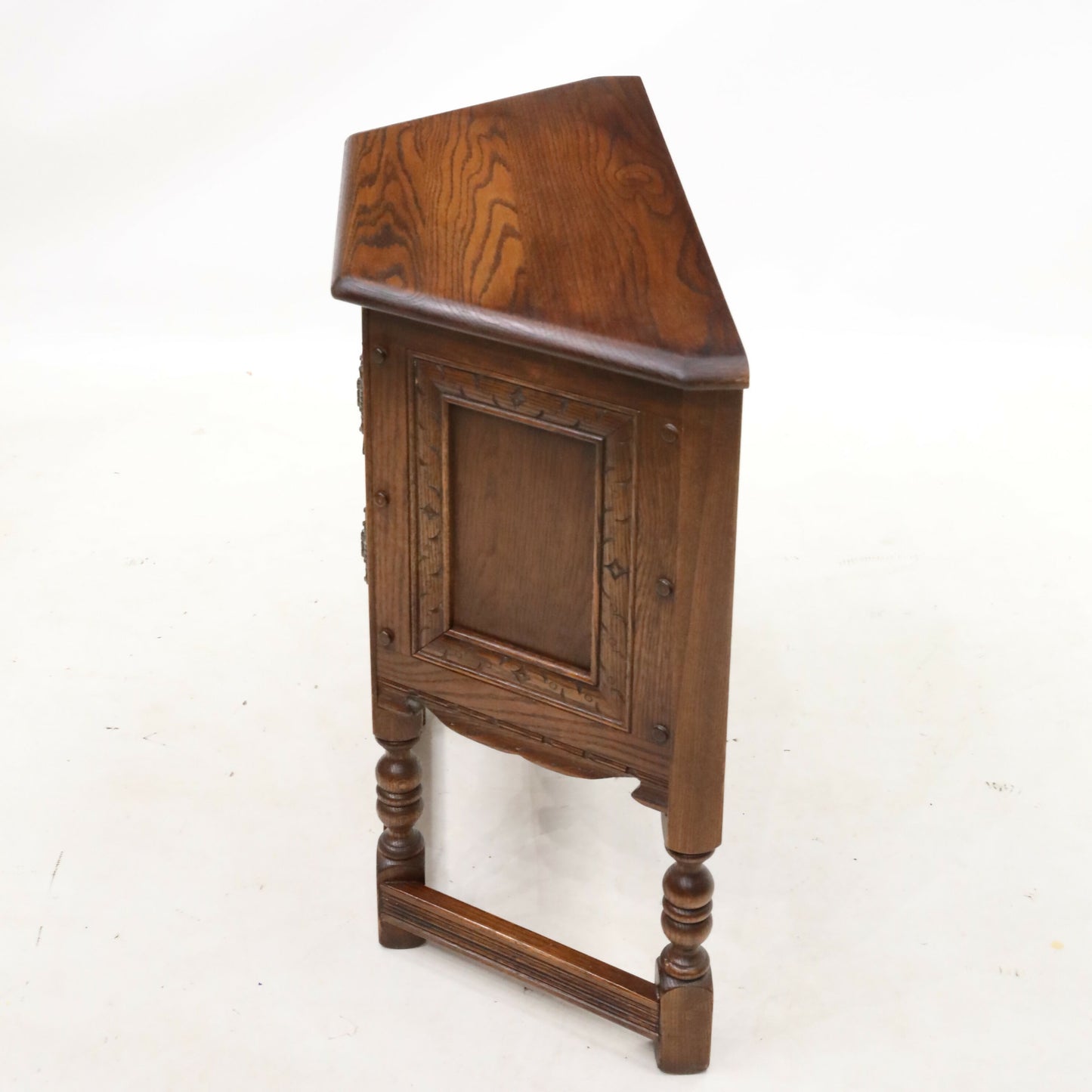 Old Charm Canted Table With Cupboard Finished In Tudor Brown FREE UK Delivery*. SBR9211/0506D