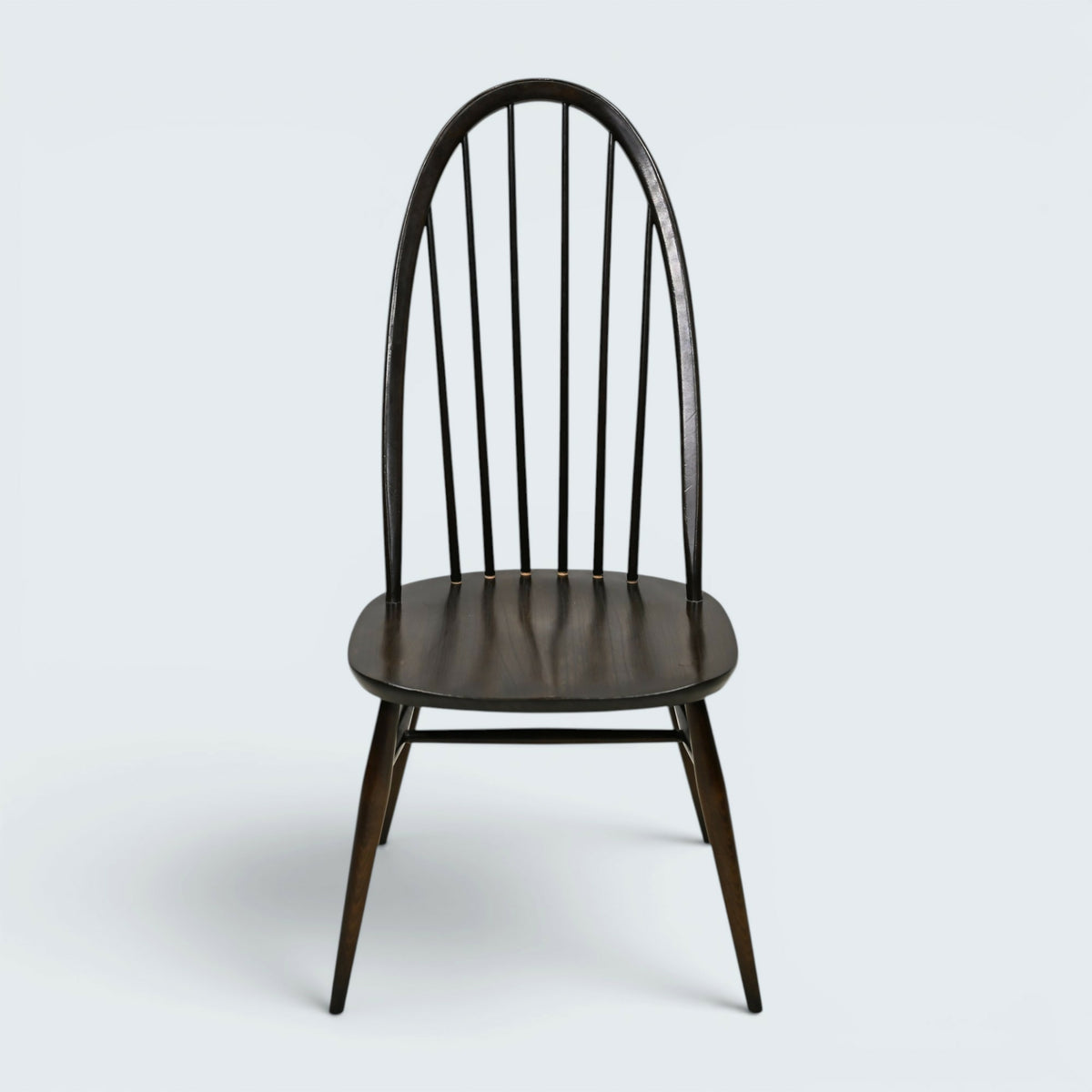 4 Ercol Dining Chairs Quaker Bow Back Retro Vintage Dark Finish FREE UK Delivery