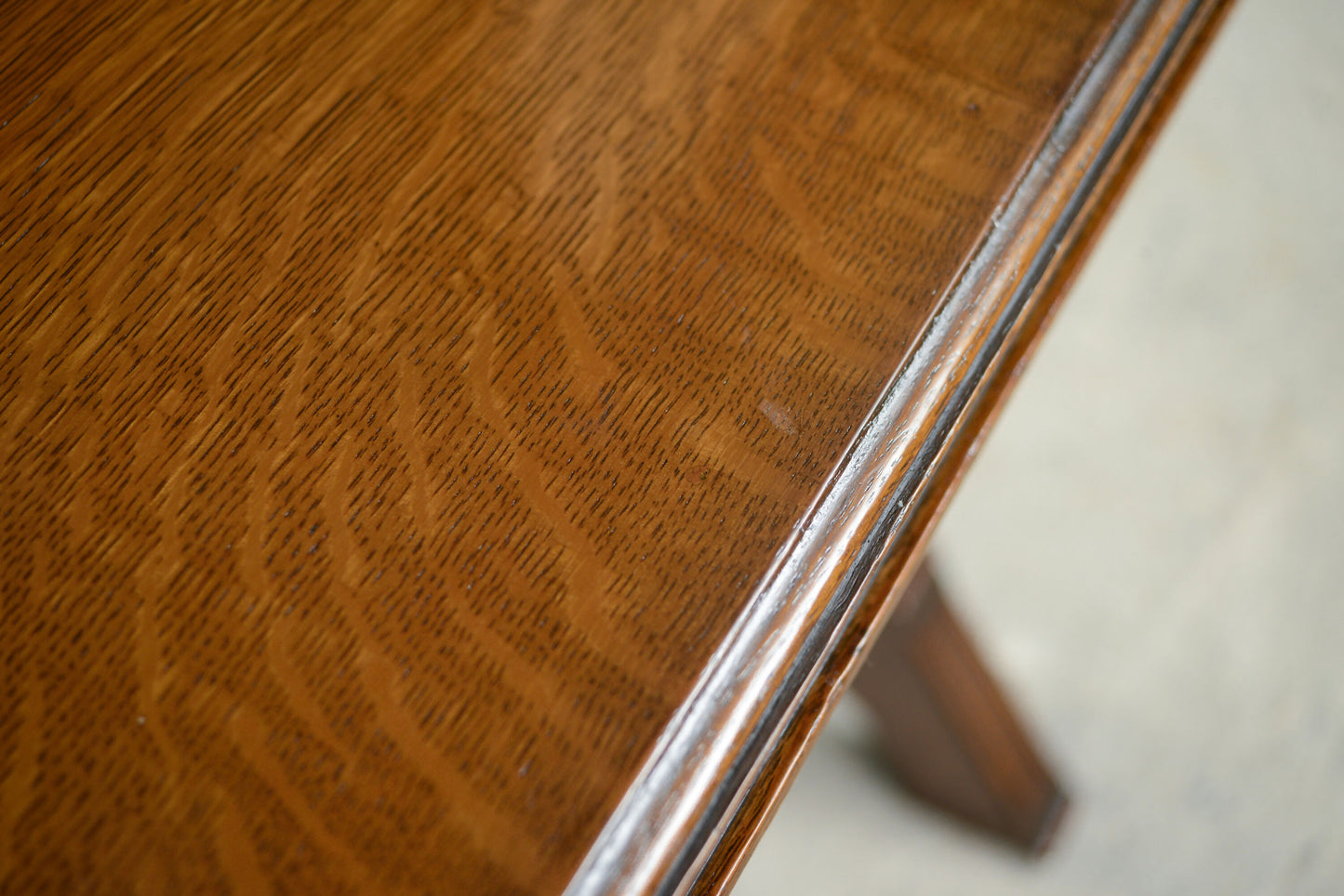 Antique Solid Oak Console Table - Medium Golden Finish