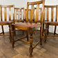 Vintage Set Of Six Oak Dining Chairs