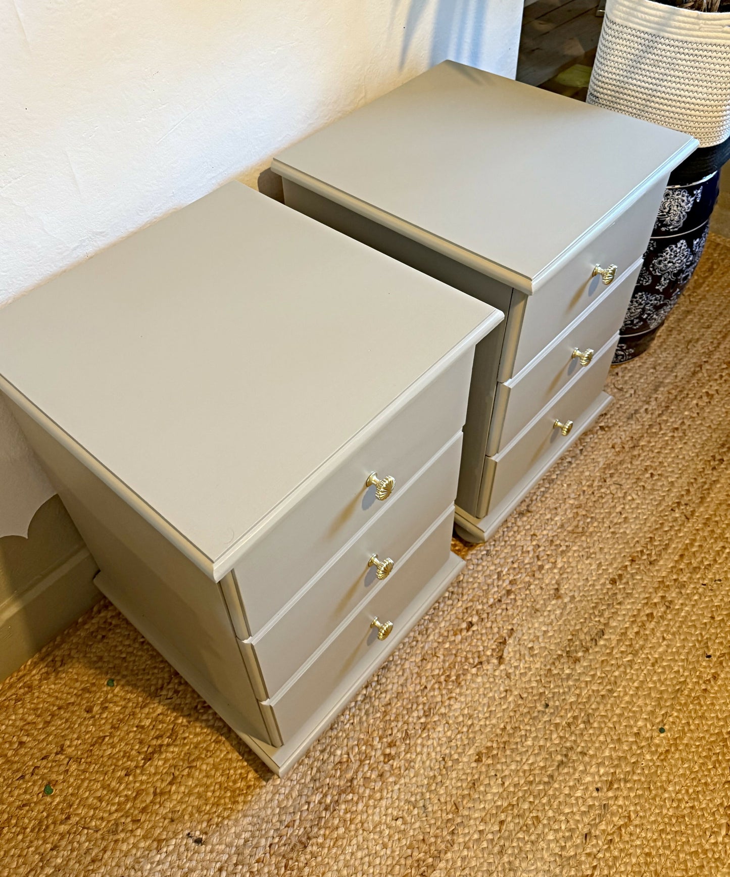 Newly refurbished pair of bedside drawers large solid wood dovetail joints