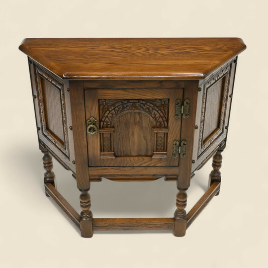 Old Charm Canted Table/Cupboard Light Oak Finish #1434 FREE UK Delivery*. SBR10389/2804E