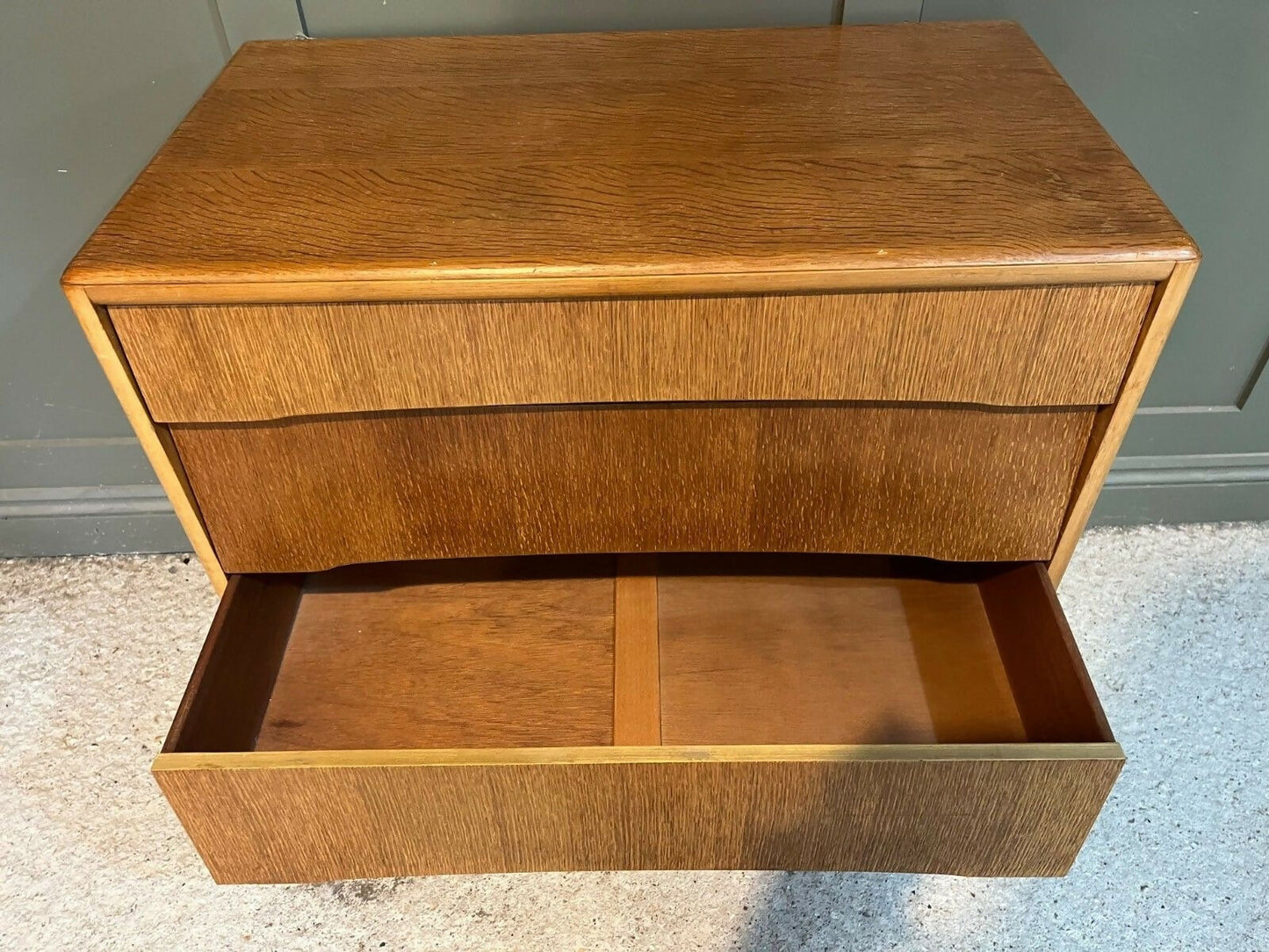 A Vintagen Retro Chest Of Drawers By Avalon 1960’s Waterfall Front Stick Legs (2 Available)