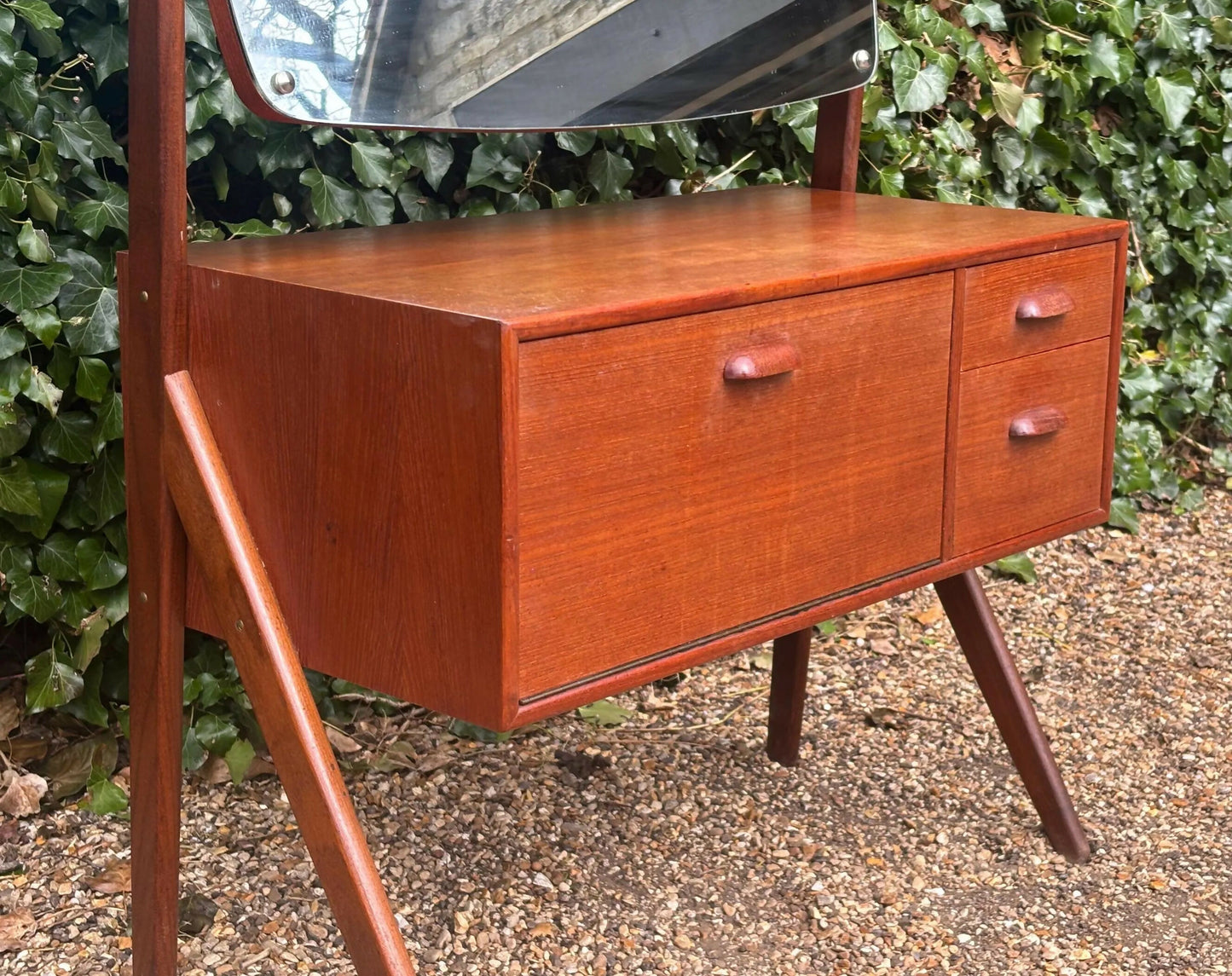 Vintage 1960's Ølholm Møbelfabrik Teak Vanity Table
