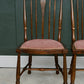 4 Edwardian Stick Splat Back Chairs with Dusky Pink Seats - SKU 208