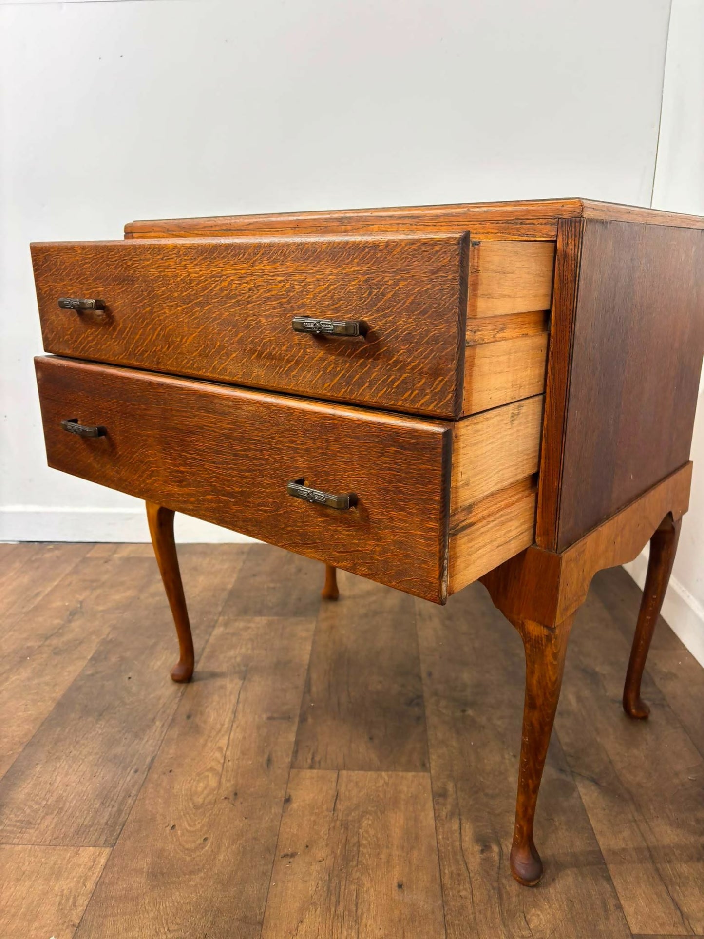 Vintage Oak Two Drawer Chest of Drawers