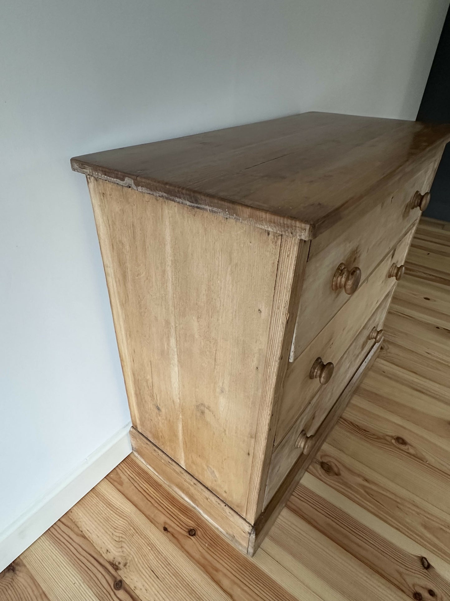Antique Victorian Pine Chest of Drawers Rustic Solid Stripped Pine