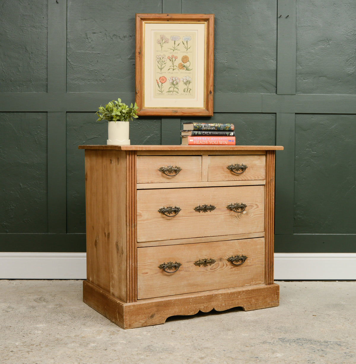 Antique Pine Chest of Drawers - 2 Over 2 - Edwardian