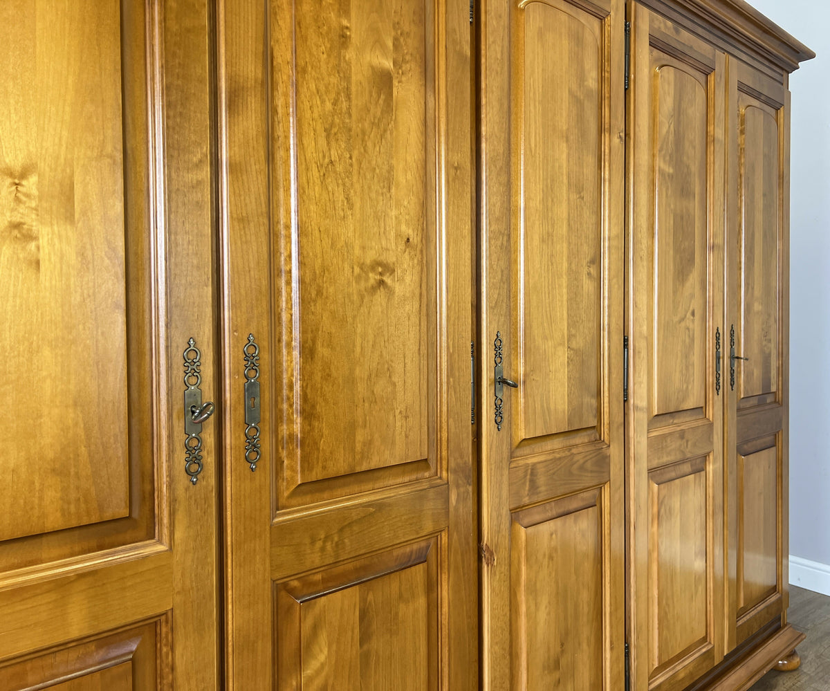 Wardrobe Vintage French Style Five Door Storage Carved Armoire LOT 6518