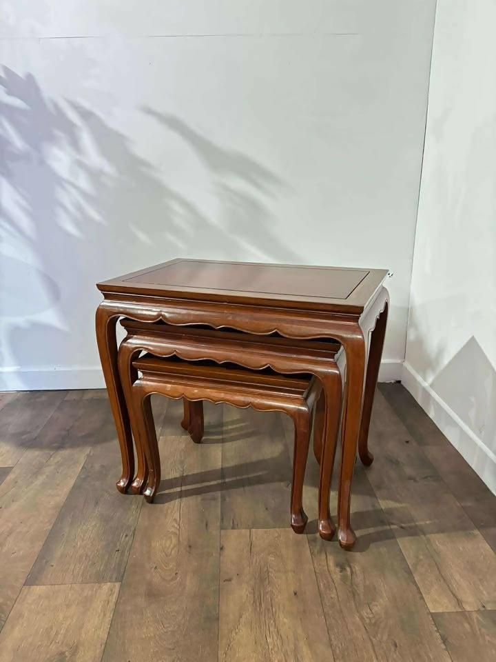 Oriental Style Nest of Three Tables