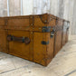 luxury tan leather coffee table trunk.