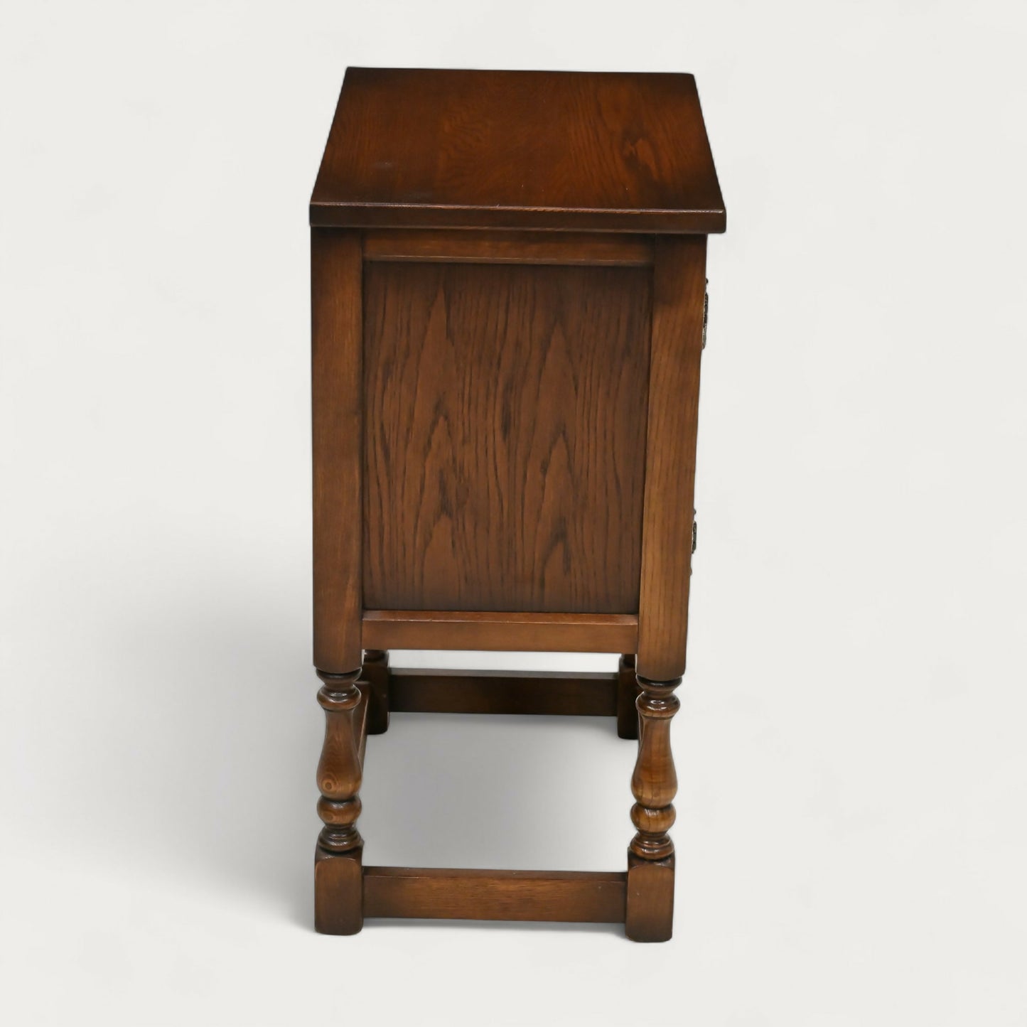 Old Charm Pedestal Cabinet/Cupboard Linenfold Doors Tudor Brown FREE UK DELIVERY. SBR10810/0708E