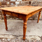 Rustic Pine Farmhouse Dining Table • Turned Legs • Seats 6 • Country Cottage Kitchen Table • Solid Wood Farmhouse Table • Restored Vintage