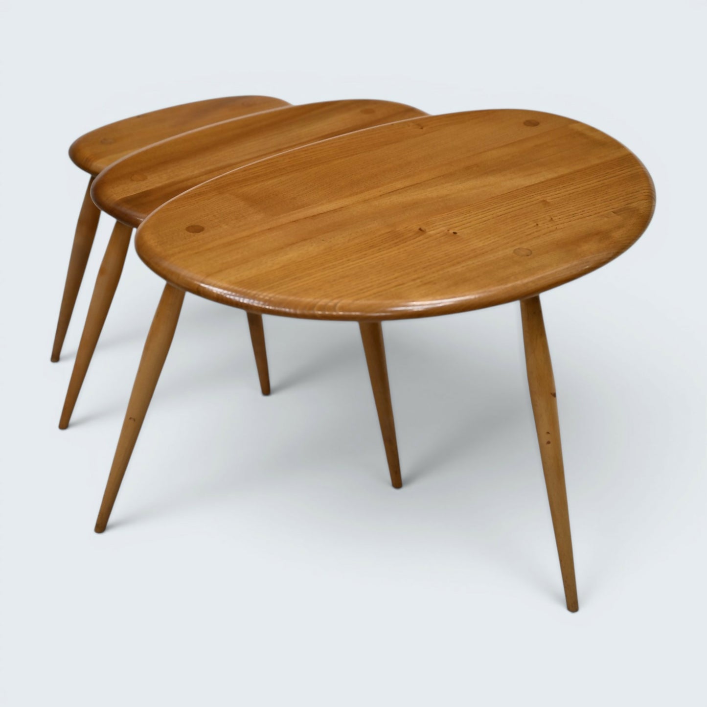 Ercol Pebble Nest Of Tables Ercol's Light Finish Clean Condition Free Delivery*