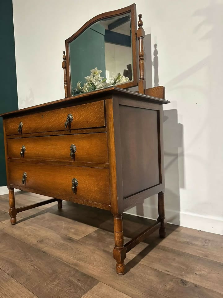 Vintage Oak Dressing Table2