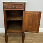Bedside Table Antique French Style Oak Carved Marble Top Cabinet LOT 6574