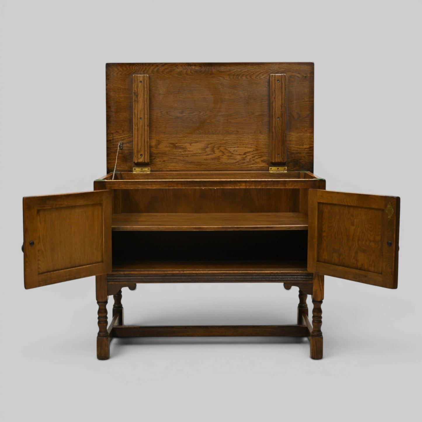 Old Charm Music Vinyl Record Player Cabinet Light Oak #1791 FREE UK Delivery