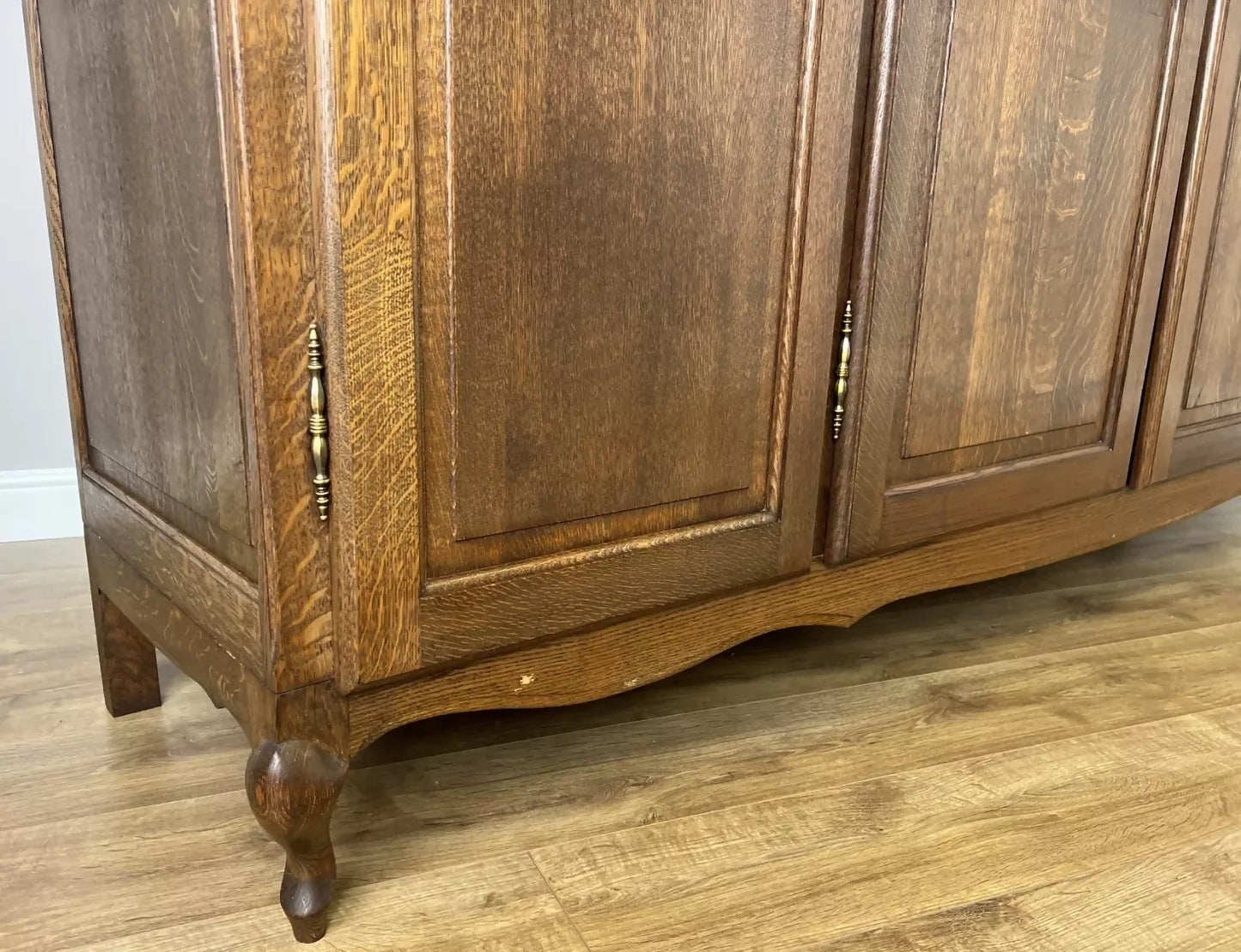 Wardrobe Vintage French Louis XVI Style Four Door Oak Carved Armoire LOT 6081
