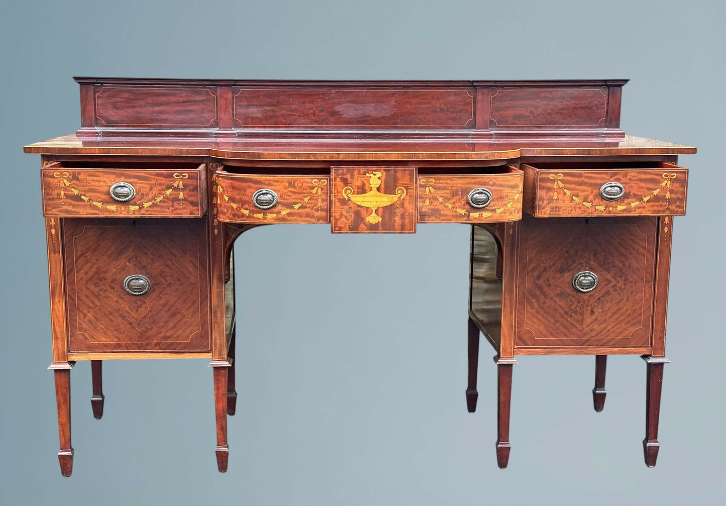 Edwardian Inlaid Mahogany Sheraton Style Sideboard