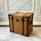 English handmade luxury leather trunk - hand dyed - steamer style