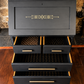 Art Deco Writing Bureau Black & Gold Secretary Desk
