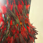 Vintage Carved Standard Lamp with Handmade Feather Shade