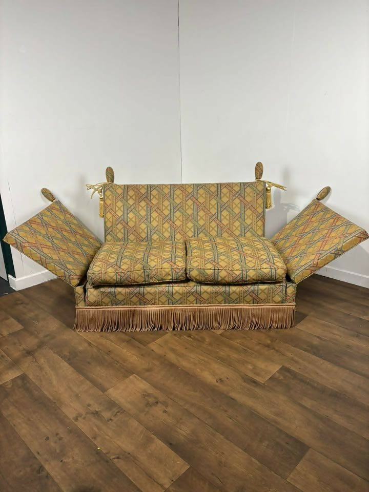 Edwardian Knole Type Drop Arm two seater Sofa