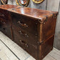Leather luxury English bedside drawers - Handmade nightstands - Hand dyed bridle - Chestnut brown