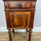 Pair of Bedside Tables Antique Walnut Marble Top Nightstands Cabinets LOT 6223