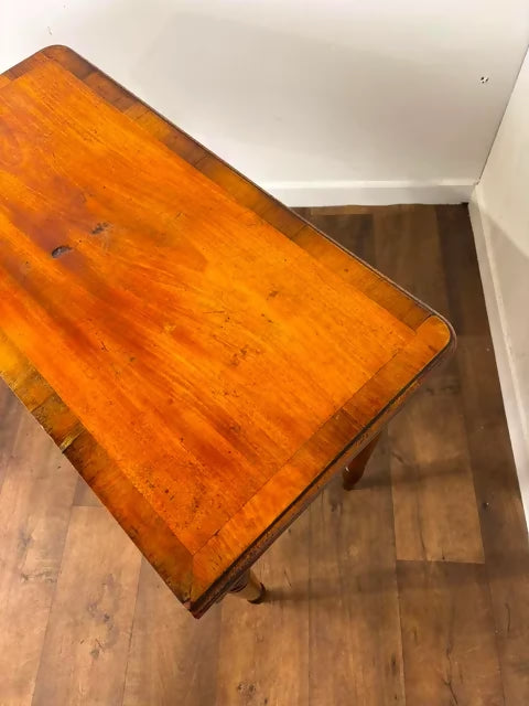 Victorian Crossbanded Mahogany Fold Over Tea Table