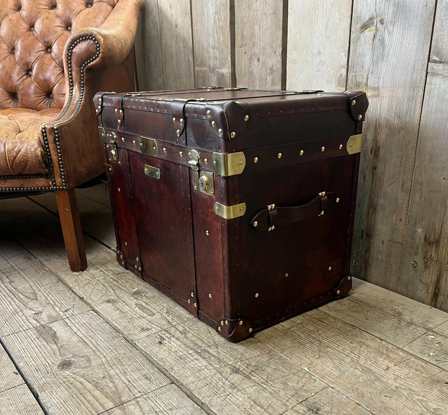 Luxury Hand Dyed Leather Campaign Chest