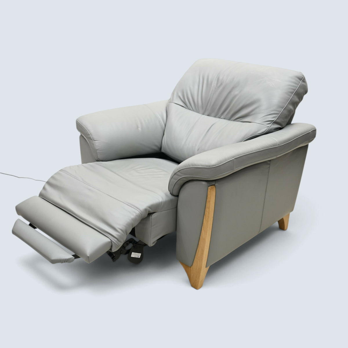 Ercol Electric Reclining Armchair From Grey Leather Enna Range FREE UK Delivery*