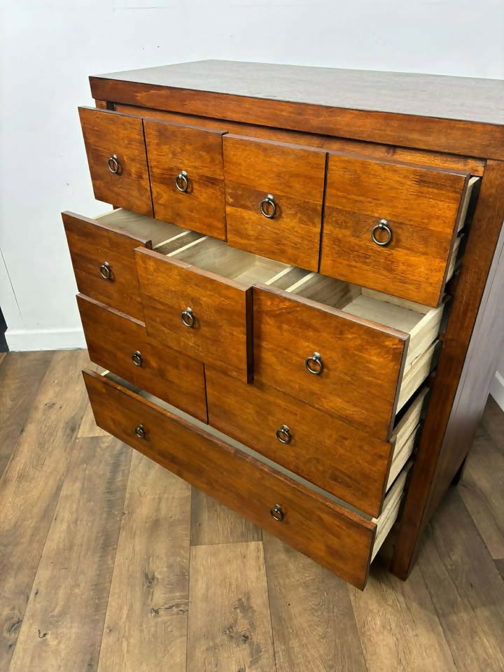 Willis & Gambier Mahogany Eight Drawer Combination Chest