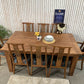 Large Solid Oak Extending Dining Table and 8 Chairs Set – Carved High Back,