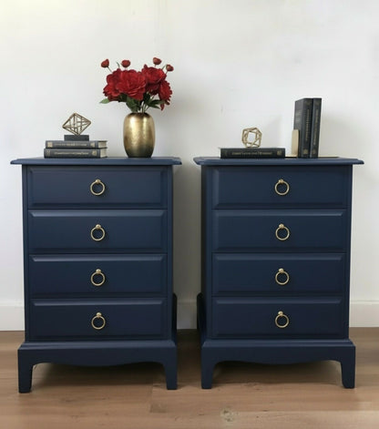 Stag minstrel navy bedside cabinets